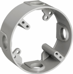 Round Box Extension 4 Hole 4-1/8 Inch Diameter Aluminum 18.3 in³ Volume