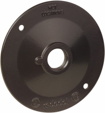 Outdoor Round Cover, 4-1/8 Inch Diameter, Bronze, 1/2 Inch Hub Size