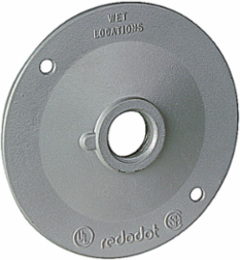 Round Outdoor Lamp Holder Cover, 4-1/8 Inch Diameter, Hub Size 1/2 Inch, Silver Aluminum