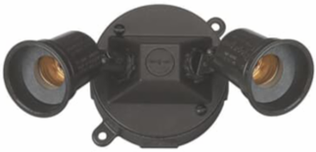 2 Lamp Round Floodlight Kit, Bronze, Aluminum, 150W