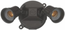 2 Lamp Round Floodlight Kit, Bronze, Aluminum, 150W