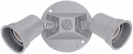 2 Lamp Round Floodlight Kit, Gray, 150 Watt, Aluminum Construction