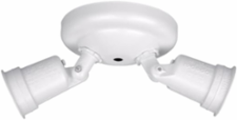 2-Lamp Round Floodlight Kit, White, Aluminum, 150W
