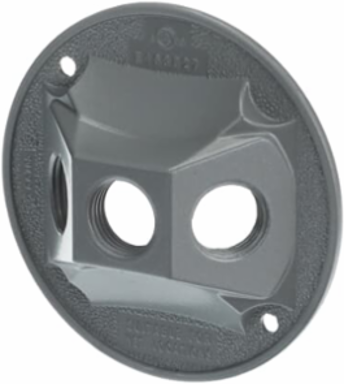 Aluminum Round Lampholder Cover 4-1/8 Inch Diameter, 1/2 Inch Hub Size, Silver