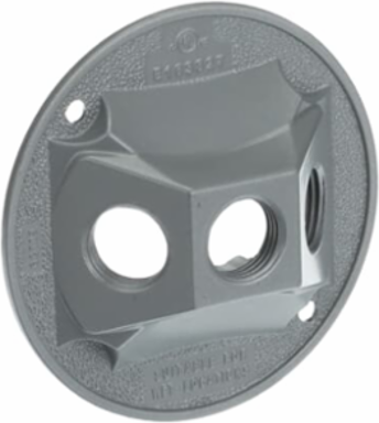 Aluminum Round Lampholder Cover 4-1/8 Inch Diameter, 1/2 Inch Hub Size, Silver