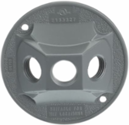 Aluminum Round Lampholder Cover 4-1/8 Inch Diameter, 1/2 Inch Hub Size, Silver