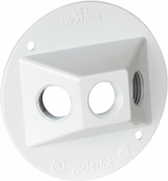 Round Aluminum Lampholder Cover 4-1/8 Inch Diameter, 1/2 Inch Hub Size, White
