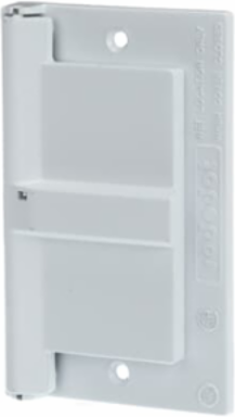 Weatherproof Horizontal GFCI Receptacle Cover, White Zinc Material