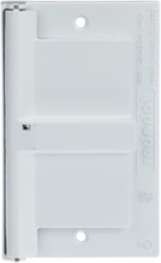 Weatherproof Horizontal GFCI Receptacle Cover, White Zinc Material
