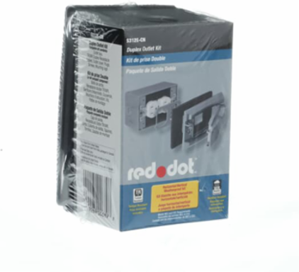 Universal Duplex Outlet Box Kit, 18 Cu. In., Weather Resistant, Gray
