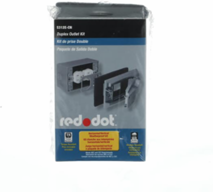 Universal Duplex Outlet Box Kit, 18 Cu. In., Weather Resistant, Gray