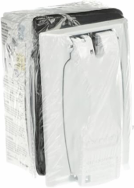Universal Duplex Outlet Box Kit, 18 cu. in., Weather Resistant, White