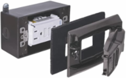 Universal GFCI Outlet Box Kit, 18 Cubic Inches, 4-3/4 Inch x 3 Inch, Bronze