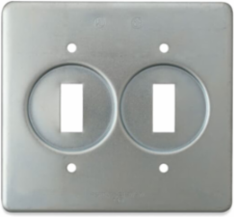 TWO GANG FS/FD CVR,STL, 2 SWITCH