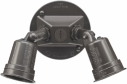 2 Lamp Holders Round Cover Bronze, 150W Power, 3-Hole Gasket