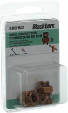 Split Bolt Connector, Bronze, 6-8 Sol Range, Package of 2