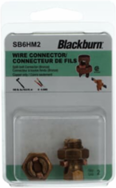 Split Bolt Connector, Bronze, 6-8 Sol Range, Package of 2