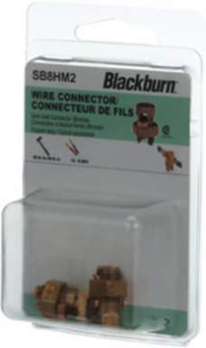 Split Bolt Connector - 8 Stranded to 10 Solid Range, Bronze, Pack of 2