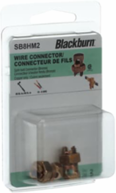 Split Bolt Connector - 8 Stranded to 10 Solid Range, Bronze, Pack of 2