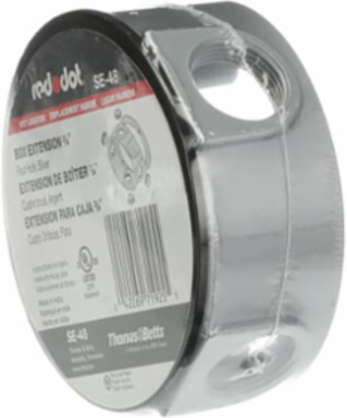 Round Extension Ring 4-1/8 Inch Diameter 1-5/8 Inch Deep Aluminum with 4 Outlets