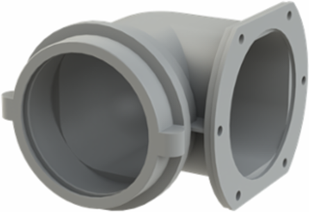 FITTING PA6 NW95 FLANGE 90D GRY