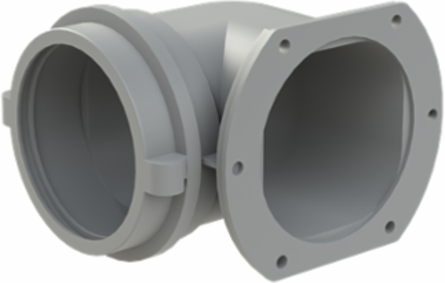 FITTING PA6 NW95 FLANGE 90D GRY