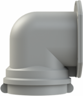 FITTING PA6 NW95 FLANGE 90D GRY