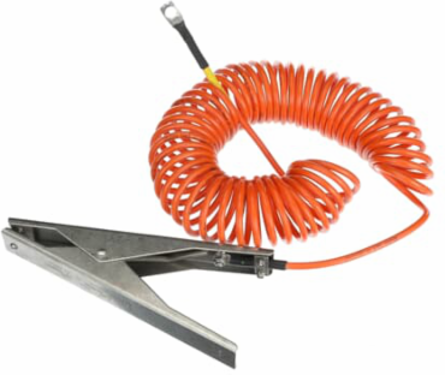 Stainless Heavy Duty Earthing Clamp 35mm Jaw Opening, 5m Cable Length