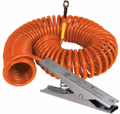 Stainless Heavy Duty Earthing Clamp 35mm Jaw Opening, 5m Cable Length
