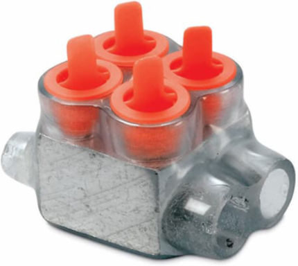 Insulated Aluminum Bar Taps, Clear PVC, 2 4/0-6 Tap, Mechanical Connectors