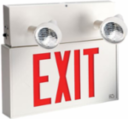 Emergency Exit Combo Unit, 12V DC, 2 MR16 LED Lamps, 13-1/2 Inch x 13-3/8 Inch