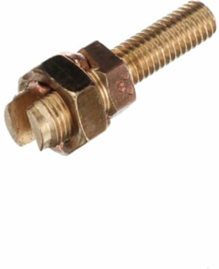 Long Stud Single Service Post Connector for 3/8 Inch Stud, Bronze Material