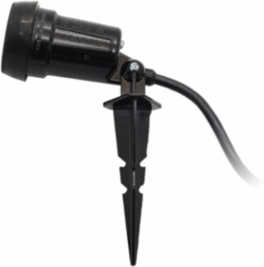 Portable Spike Light 6 Foot Cord, Black, Aluminum Alloy Construction