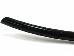 Black Polyethylene Spiral Wrap, 12.7mm OD, 100 Feet Length, UV Resistant