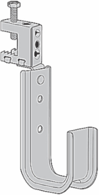 Cable Support Hook, 1-5/16 Inch Diameter, Steel, 100 lbs Capacity