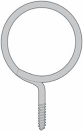 4 Inch Threaded Bridle Ring, 1/4-20 Thread Size, Steel