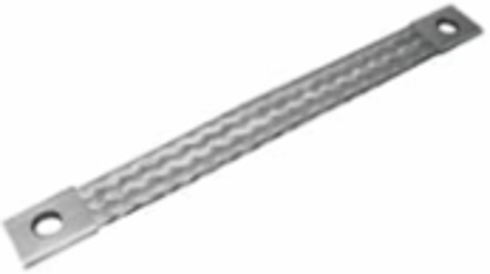 Standard Flexible Braid Connector, 1-1/2 Inch x 1-1/2 Inch NEMA Pads, 12 Inch Long