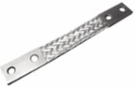 Standard Flexible Braid Connector, 12 Inch Long, Tinned Copper, 2-Hole Pads