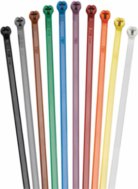 Rivet-Mounted Cable Tie, 0.75 Inch Length, Black Nylon 6.6, Up to 85 C