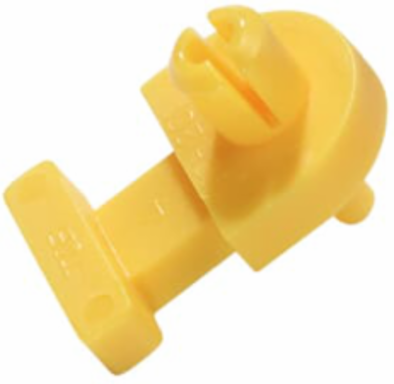Rivet-Mounted Base 0.75 Inch x 0.50 Inch Yellow Nylon, Self-Riveting, #8 Hole