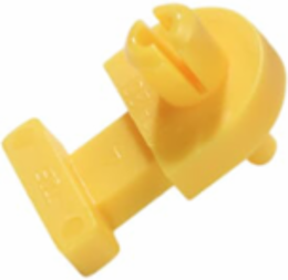 Rivet-Mounted Base 0.75 Inch x 0.50 Inch Yellow Nylon, Self-Riveting, #8 Hole