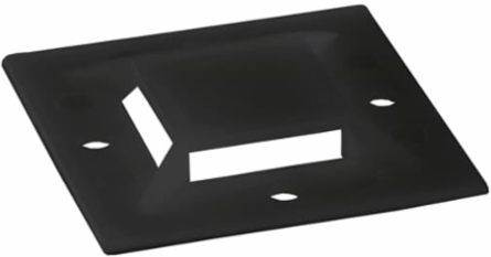 4-Way Mounting Base, 1.5 Inch x 1.5 Inch, Black Nylon, Adhesive/Screw 50 Pack