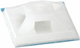 Four-Way Mounting Base 2 Inch x 2 Inch Natural Nylon with Adhesive/Screw Mounting