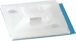 4-Way Adhesive Mounting Base 0.75 Inch Natural Nylon, Self-Adhesive, 4 Entrances