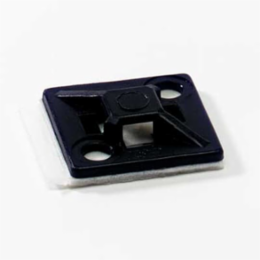 4-Way Adhesive Mounting Base 0.75 Inch Black Nylon, Self-Adhesive