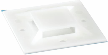 Four-Way Mounting Base 2 Inch x 2 Inch Natural Nylon, Screw/Glue Mount