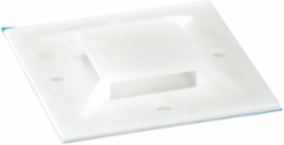 Four-Way Mounting Base 2 Inch x 2 Inch Natural Nylon, Self-Adhesive/Screw Mounting
