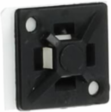 4-Way Adhesive Mounting Base 0.75 Inch Black Nylon, UV Resistant, 100 Pack