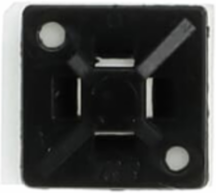 4-Way Adhesive Mounting Base 0.75 Inch Black Nylon, UV Resistant, 100 Pack