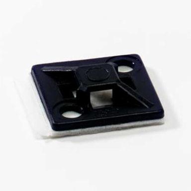 4-Way Self-Adhesive Mounting Base, 1.1 Inch x 1.1 Inch, Nylon 6.6, Black